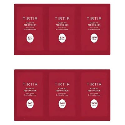 TIRTIR – Mask Fit Red Cushion 6 Shade Trial Kit - Medium Deep (#33C - #34W)