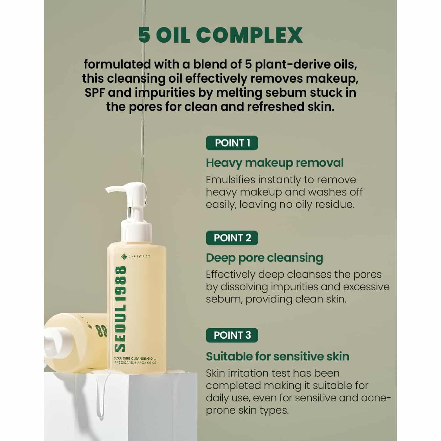 Ksecret - seoul 1988 cleansing oil pine cica 1% + probiotics - image 5