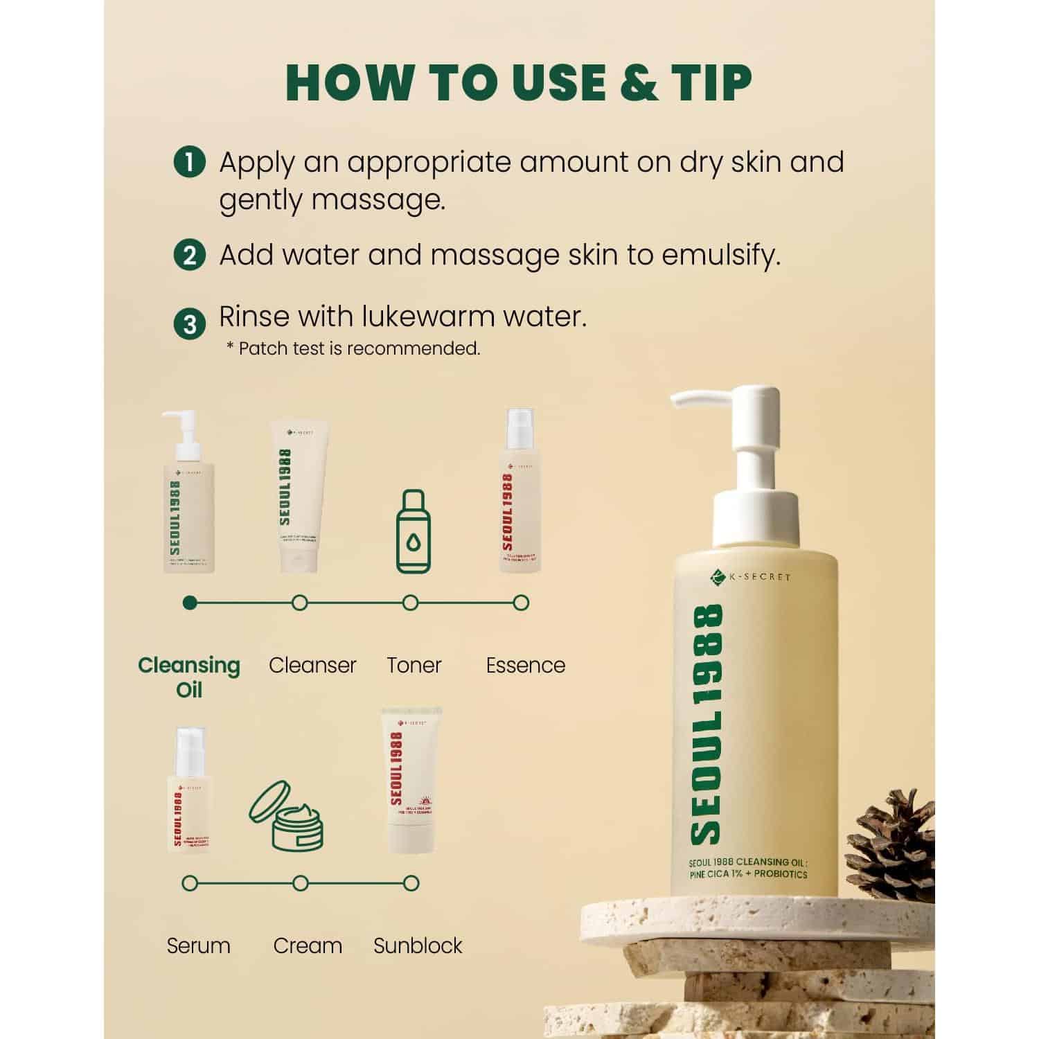 Ksecret - seoul 1988 cleansing oil pine cica 1% + probiotics - image 4