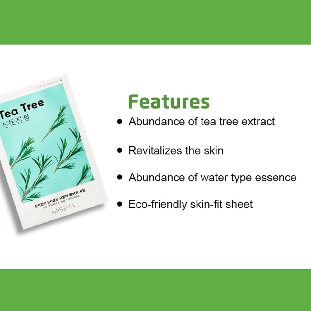 Missha – airy fit sheet mask – tea tree - image 3