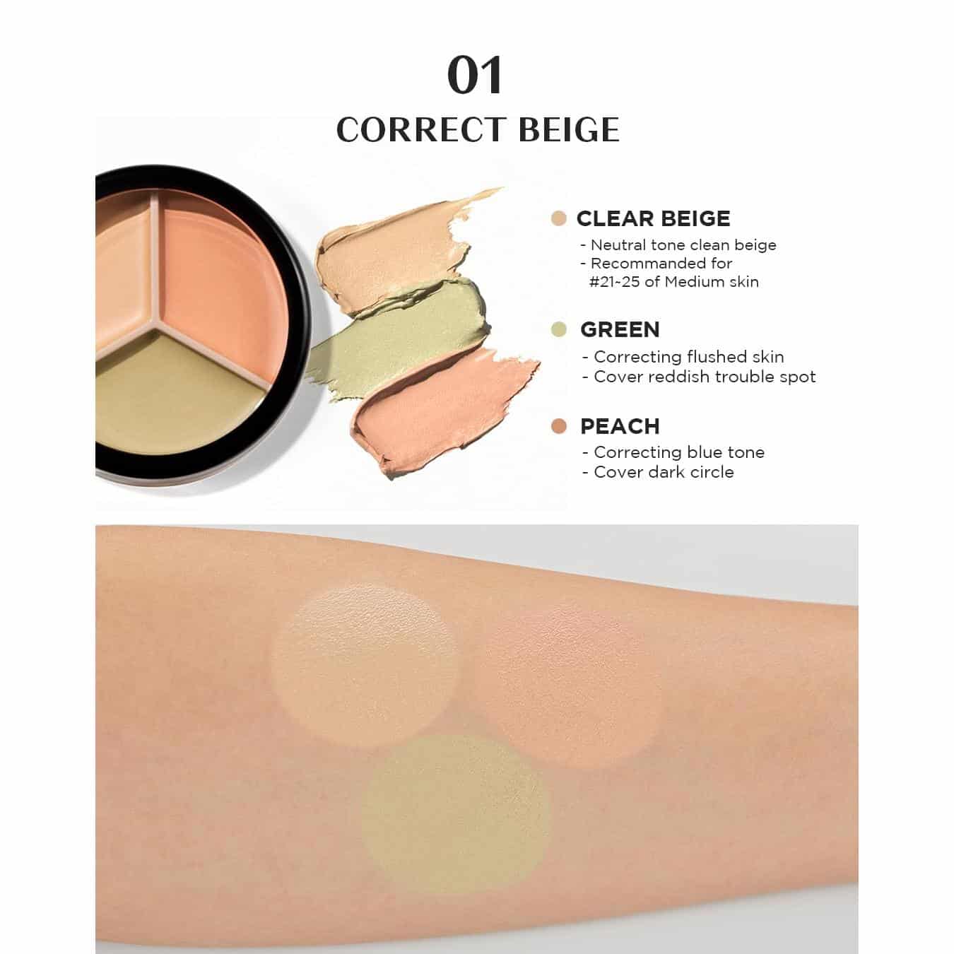 The saem – cover perfection triple pot concealer – #1 correct beige - image 5