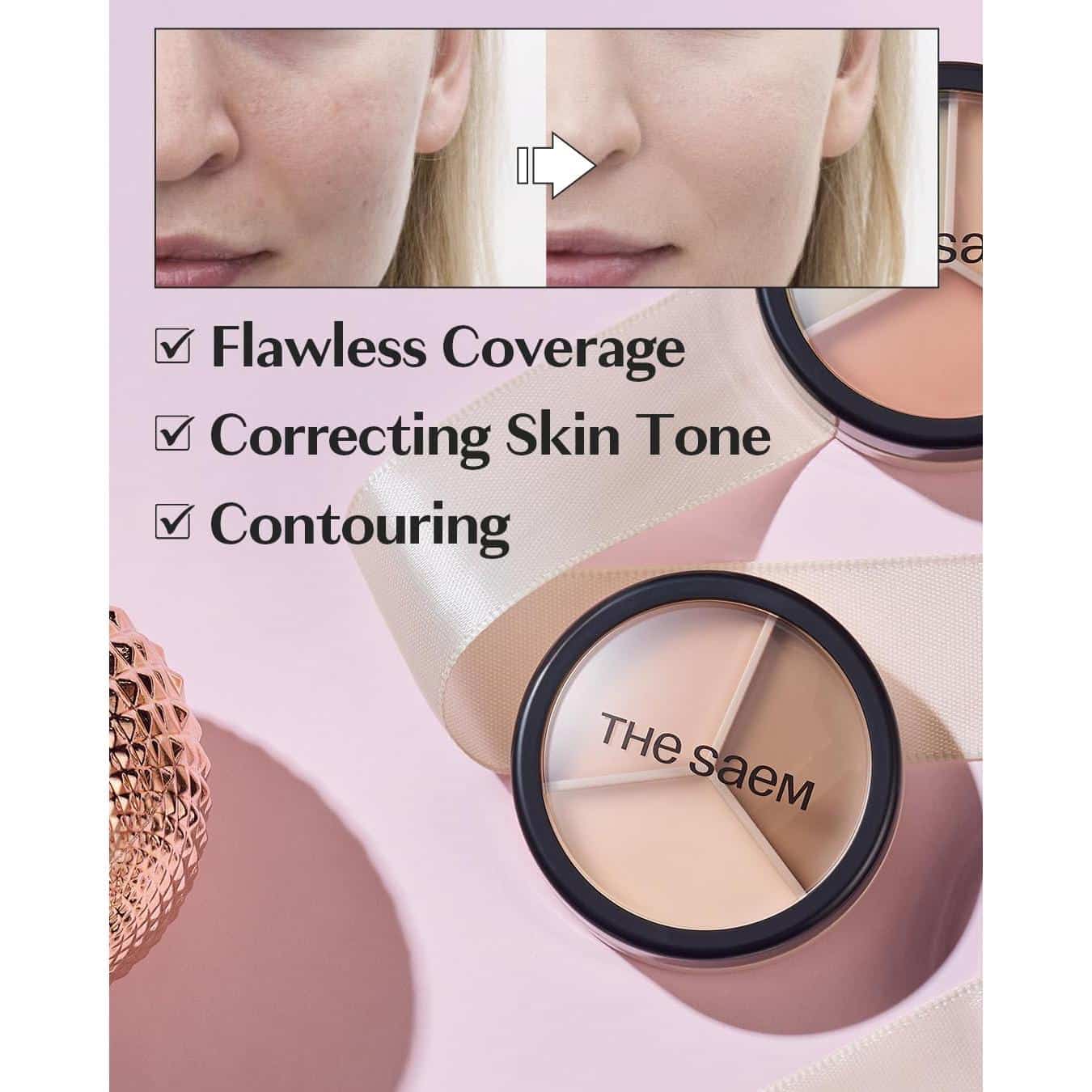 The saem – cover perfection triple pot concealer – #2 contour beige - image 2