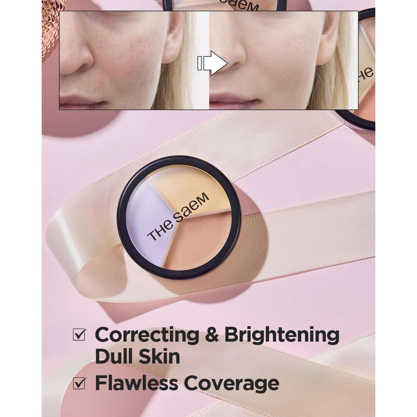 The saem – cover perfection triple pot concealer – #4 tone up beige - image 2
