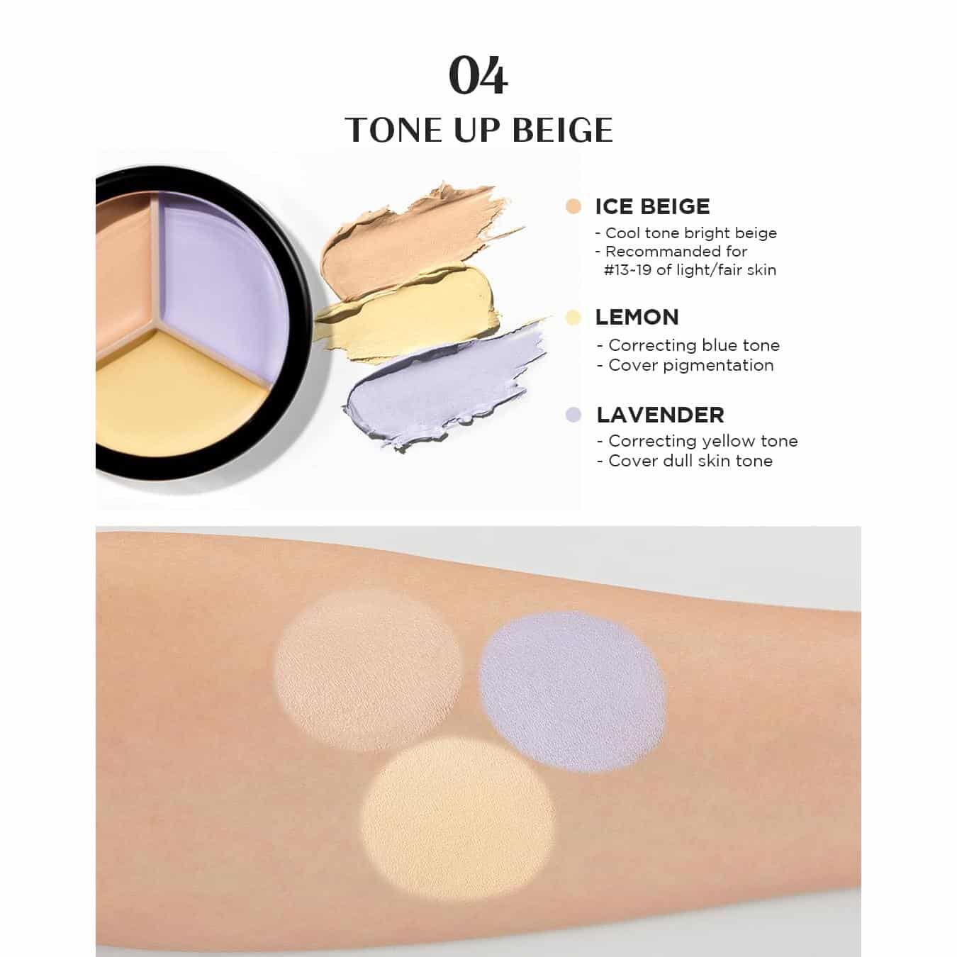 The saem – cover perfection triple pot concealer – #4 tone up beige - image 5