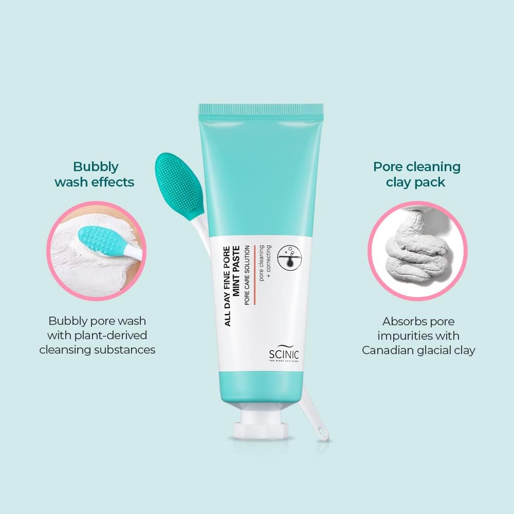 Scinic – all day fine pore mint paste set – paste + pore cleaner - image 2