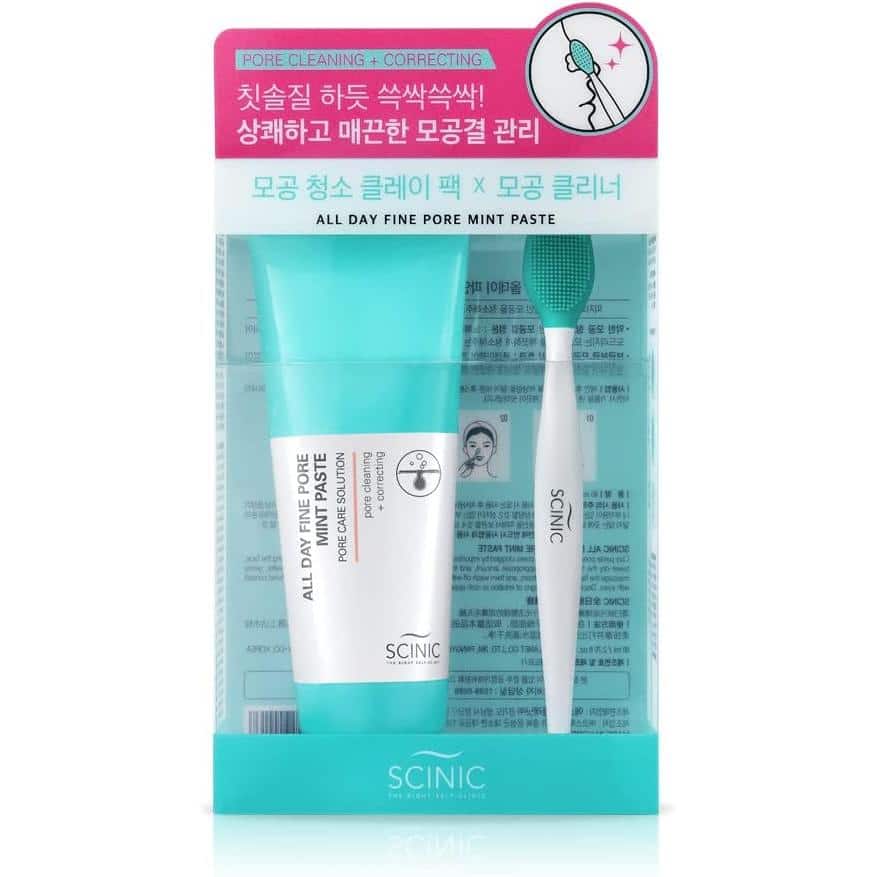 Scinic – all day fine pore mint paste set – paste + pore cleaner - image 3