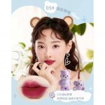 MANSLY – Cute Bear Keychain Feather Lip Mud - #05 Wine Stewed Wild Berry